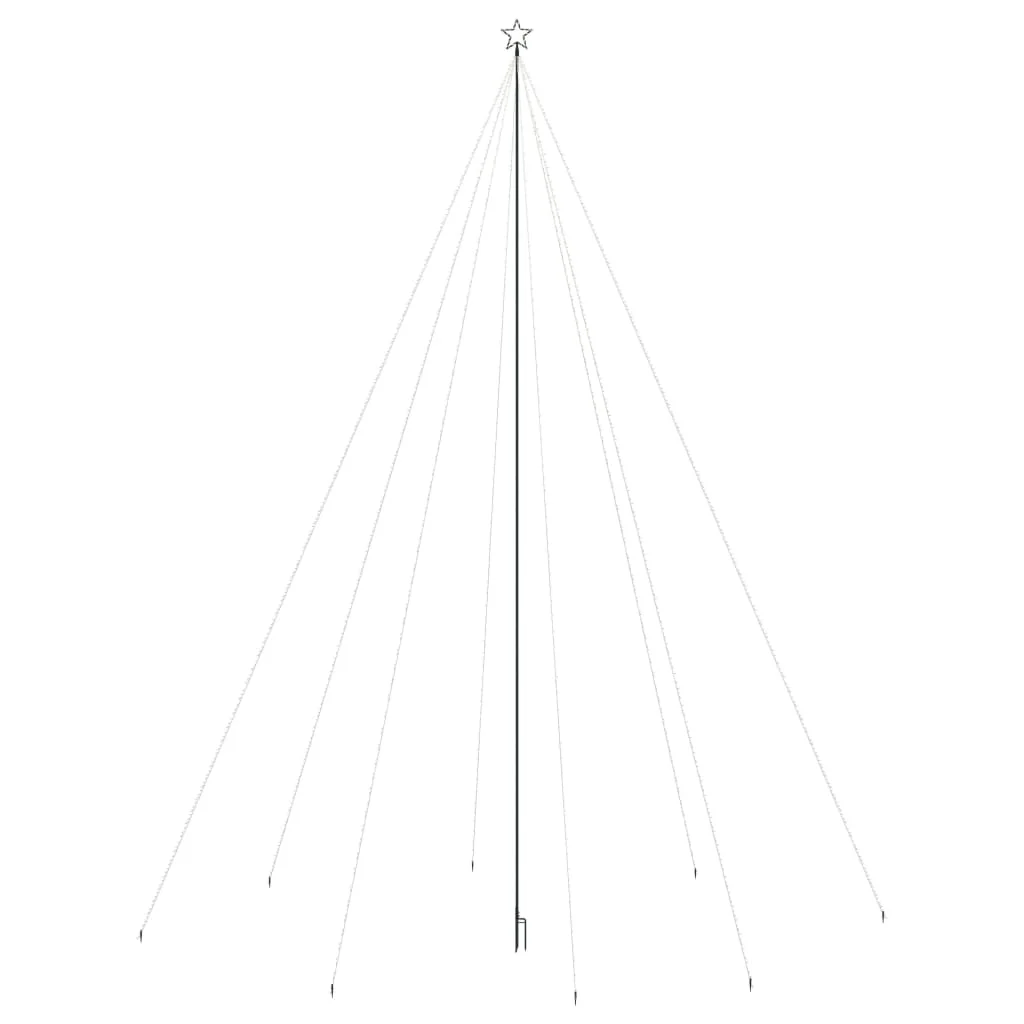 Hideg fehér LED karácsonyfa beltéri kültéri 1300 LED 8 m