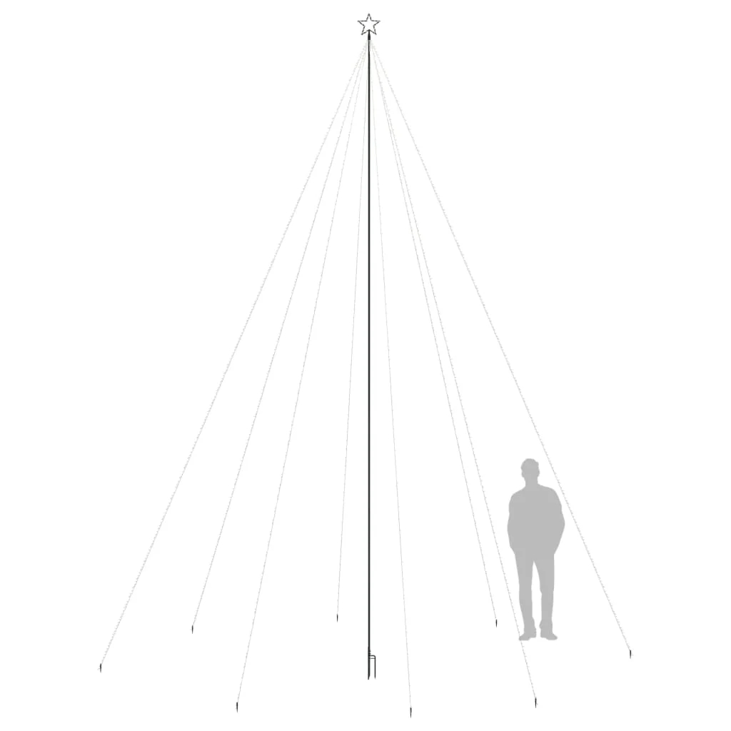 Hideg fehér LED karácsonyfa beltéri kültéri 1300 LED 8 m