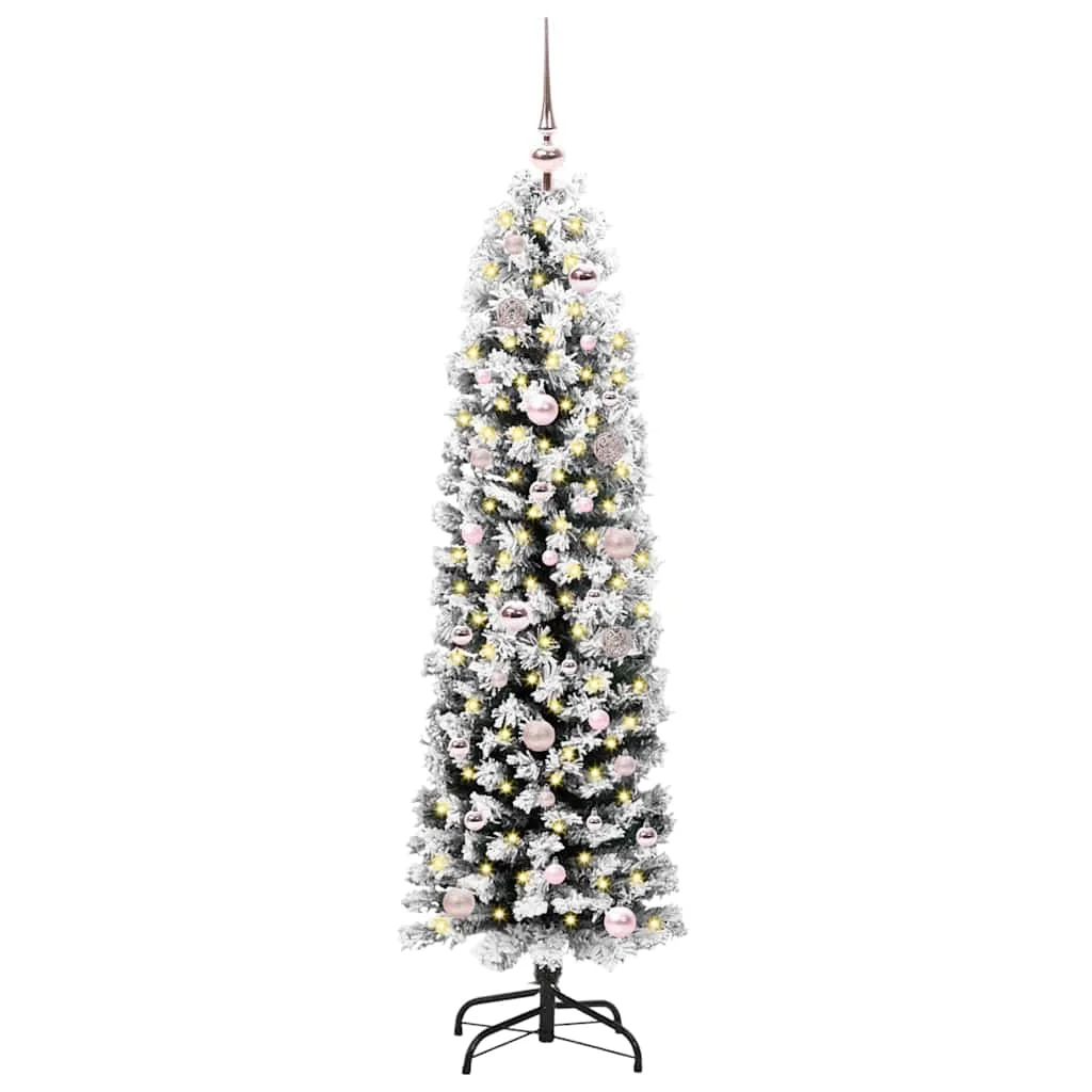 Mű karácsonyfa 150 LED-del Zöld 150 cm PVC, acél és műanyag