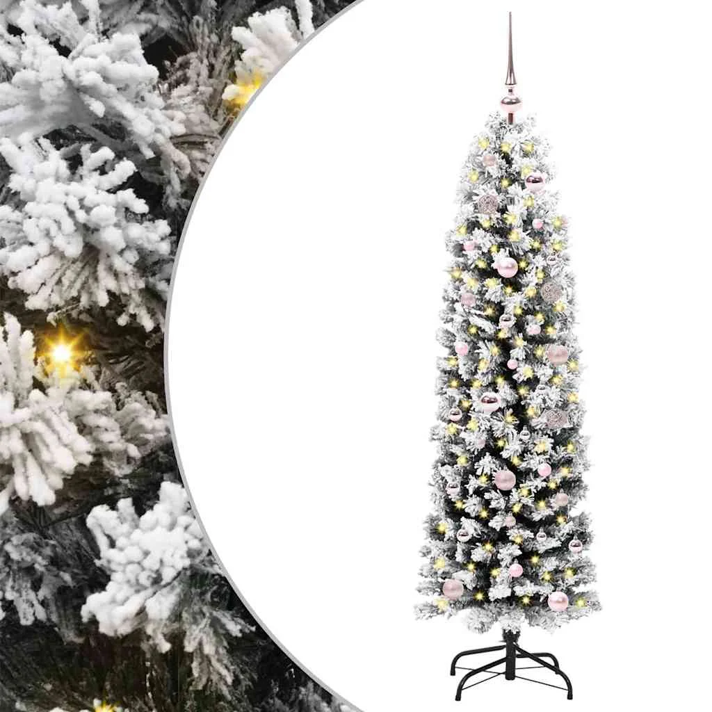 Mű karácsonyfa 150 LED-del Zöld 150 cm PVC, acél és műanyag