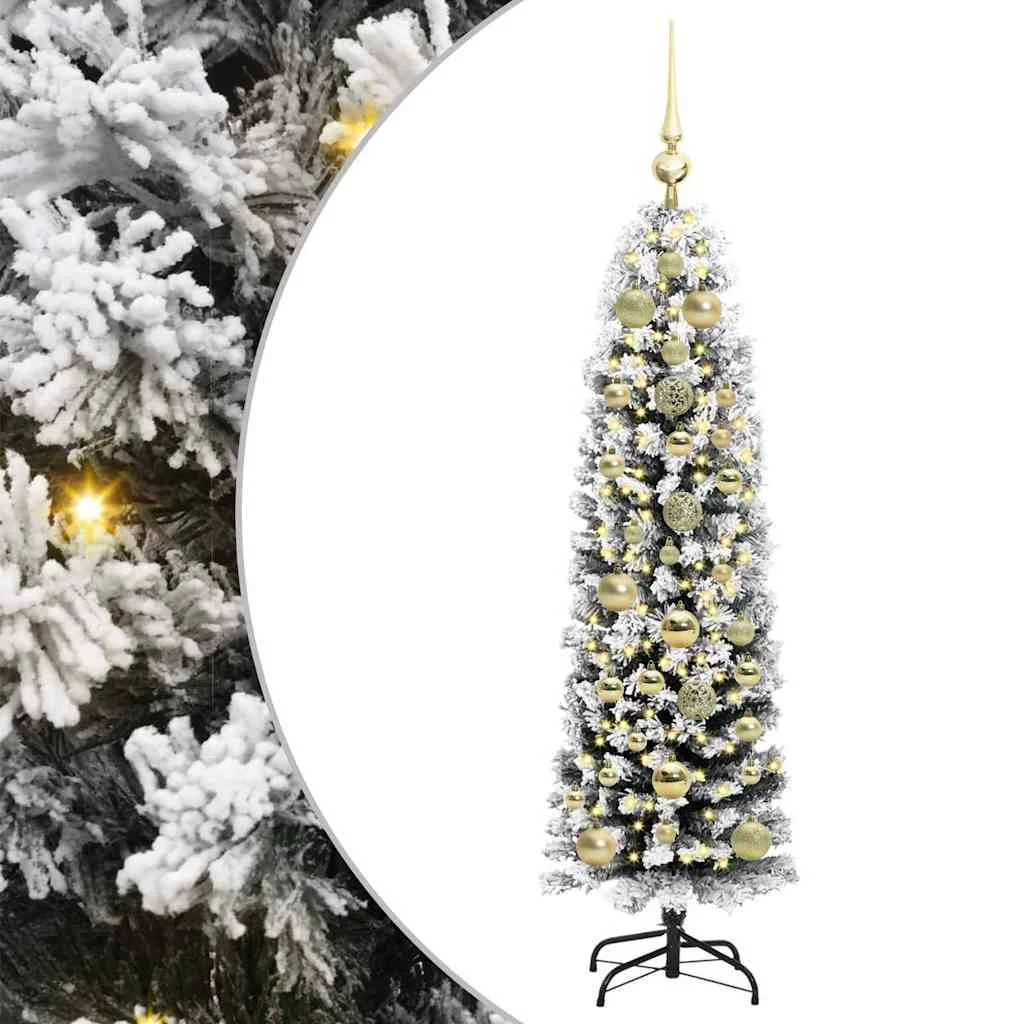 Mű karácsonyfa 150 LED-del Zöld 150 cm PVC, acél és műanyag