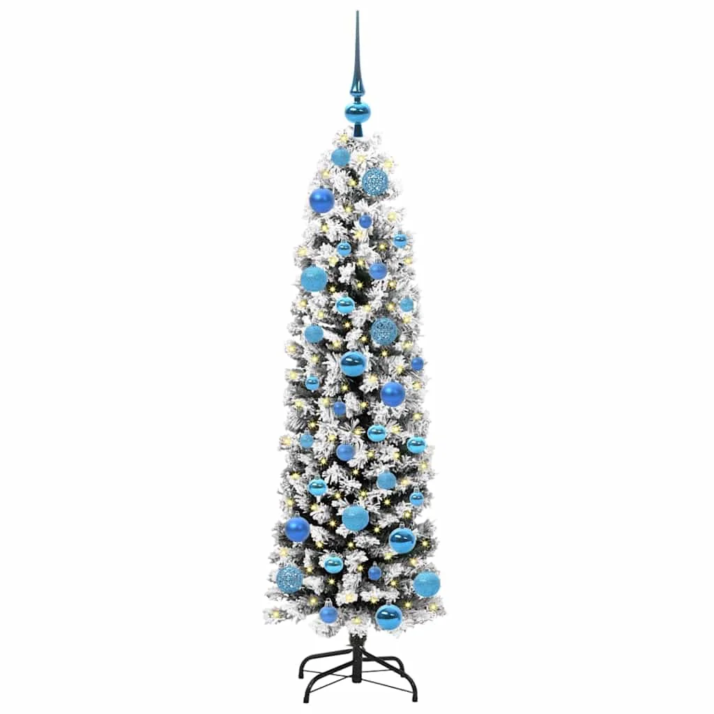 Mű karácsonyfa 150 LED-del Zöld 150 cm PVC, acél és műanyag