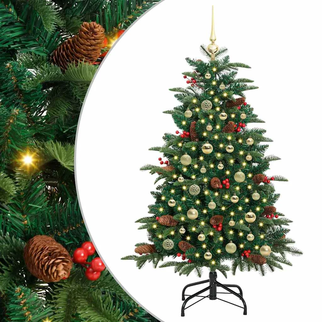 Mű karácsonyfa 150 LED-del Zöld 150 cm PVC és Fém és Műanyag