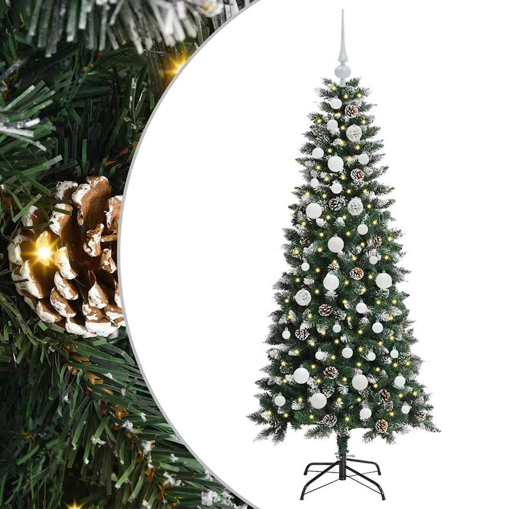 Mű karácsonyfa 150 LED-del Zöld 150 cm PVC és Műanyag és Acél