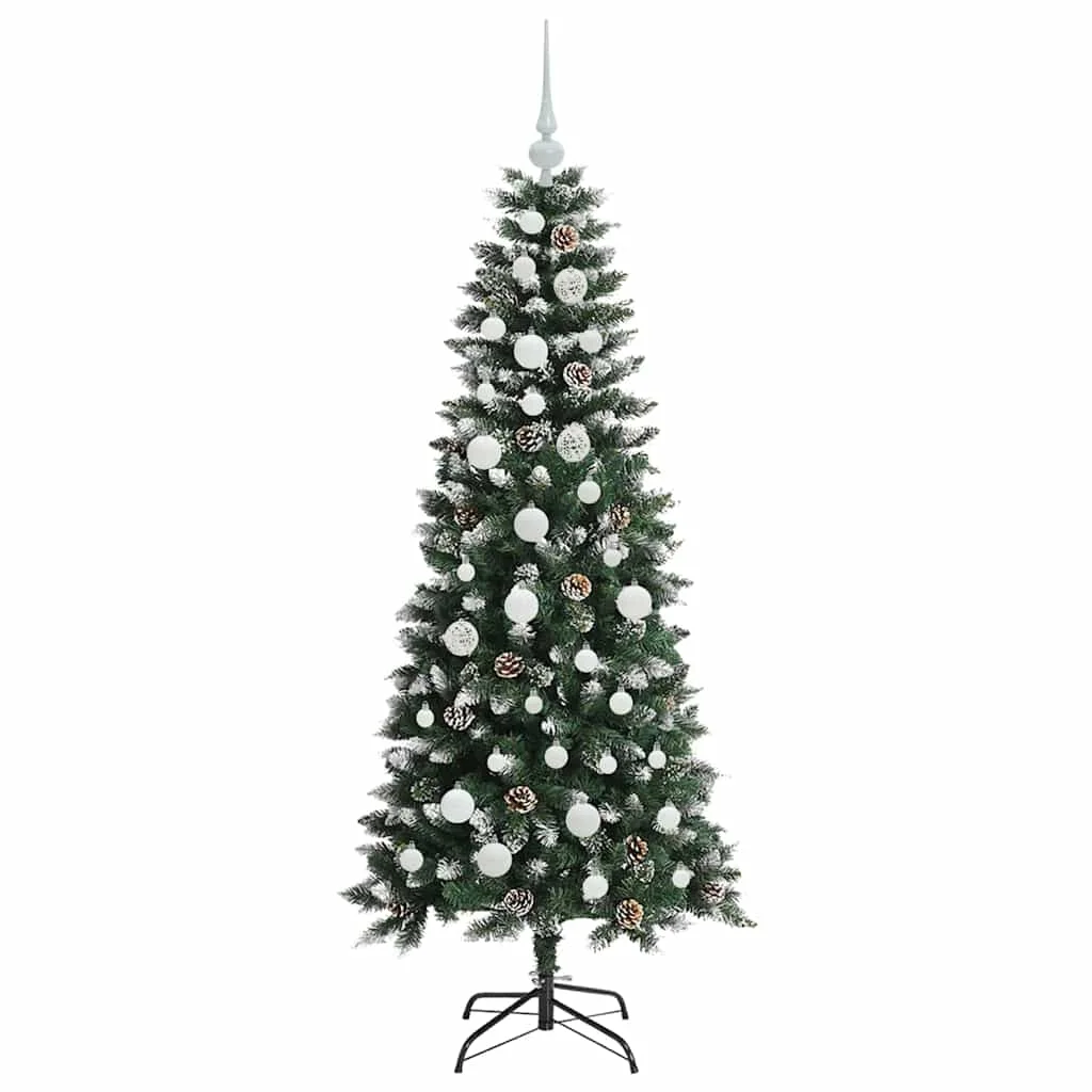 Mű karácsonyfa 150 LED-del Zöld 150 cm PVC és Műanyag és Acél