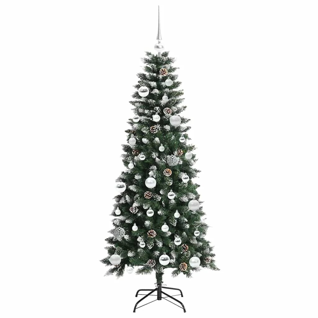Mű karácsonyfa 150 LED-del Zöld 150 cm PVC és Műanyag és Acél