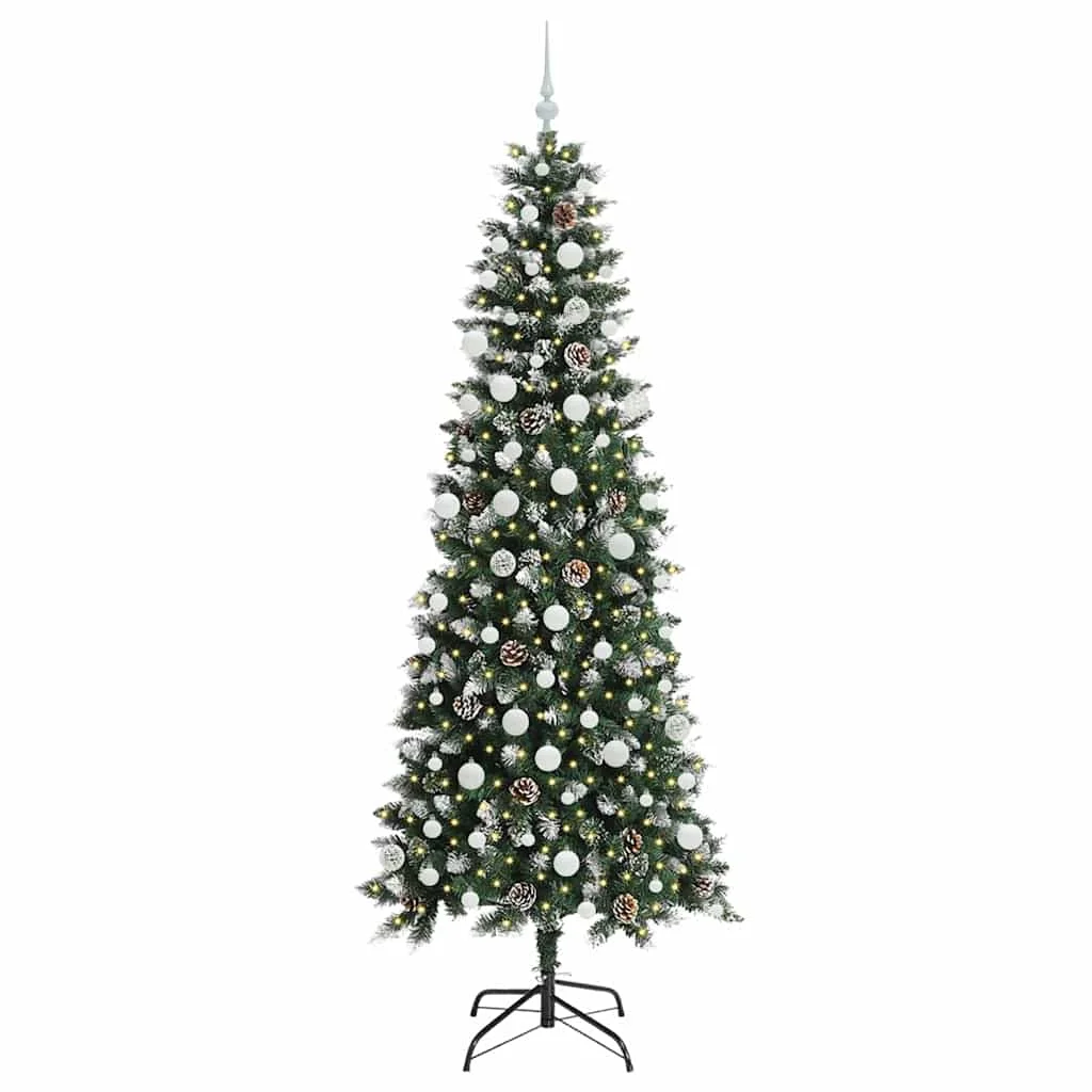Mű karácsonyfa 300 LED-del Zöld 210 cm PVC és Műanyag és Acél