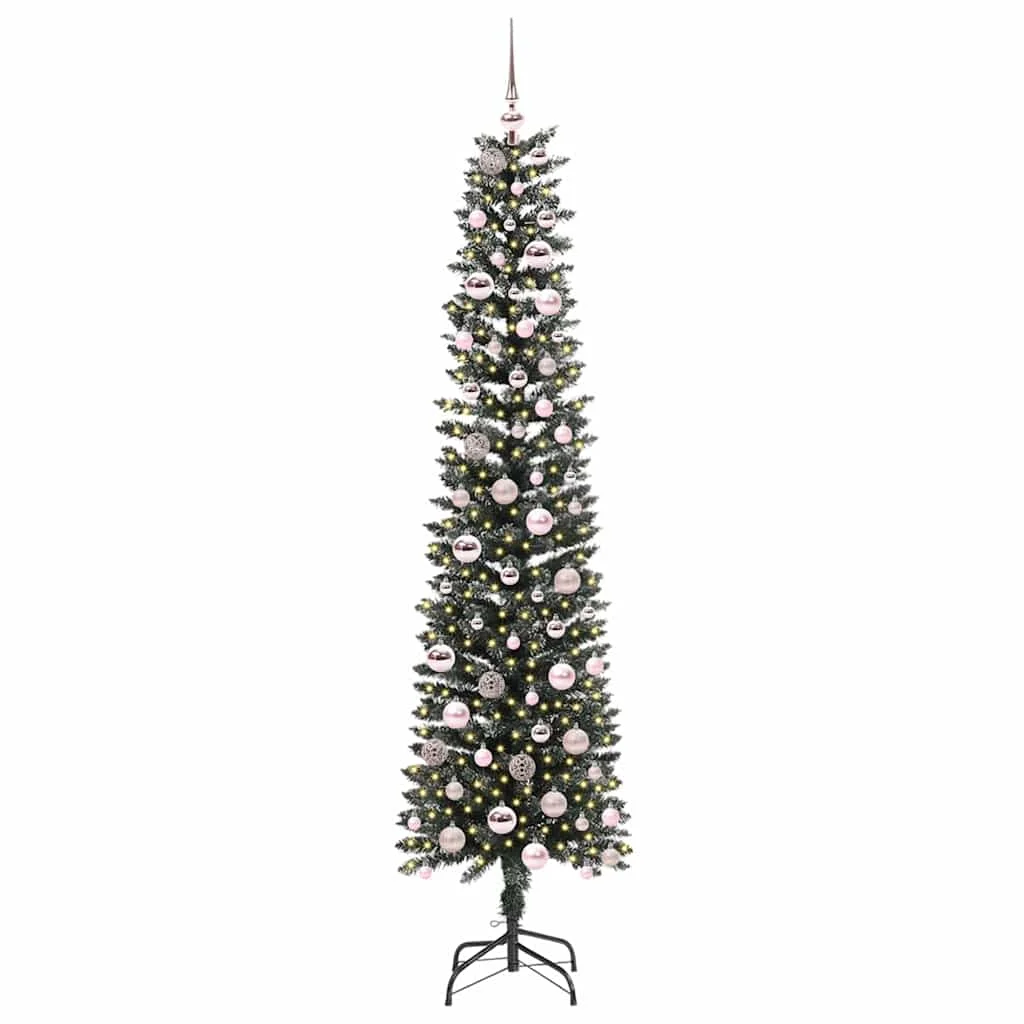 Mű karácsonyfa 300 LED-del Zöld 210 cm PVC és Műanyag és Acél