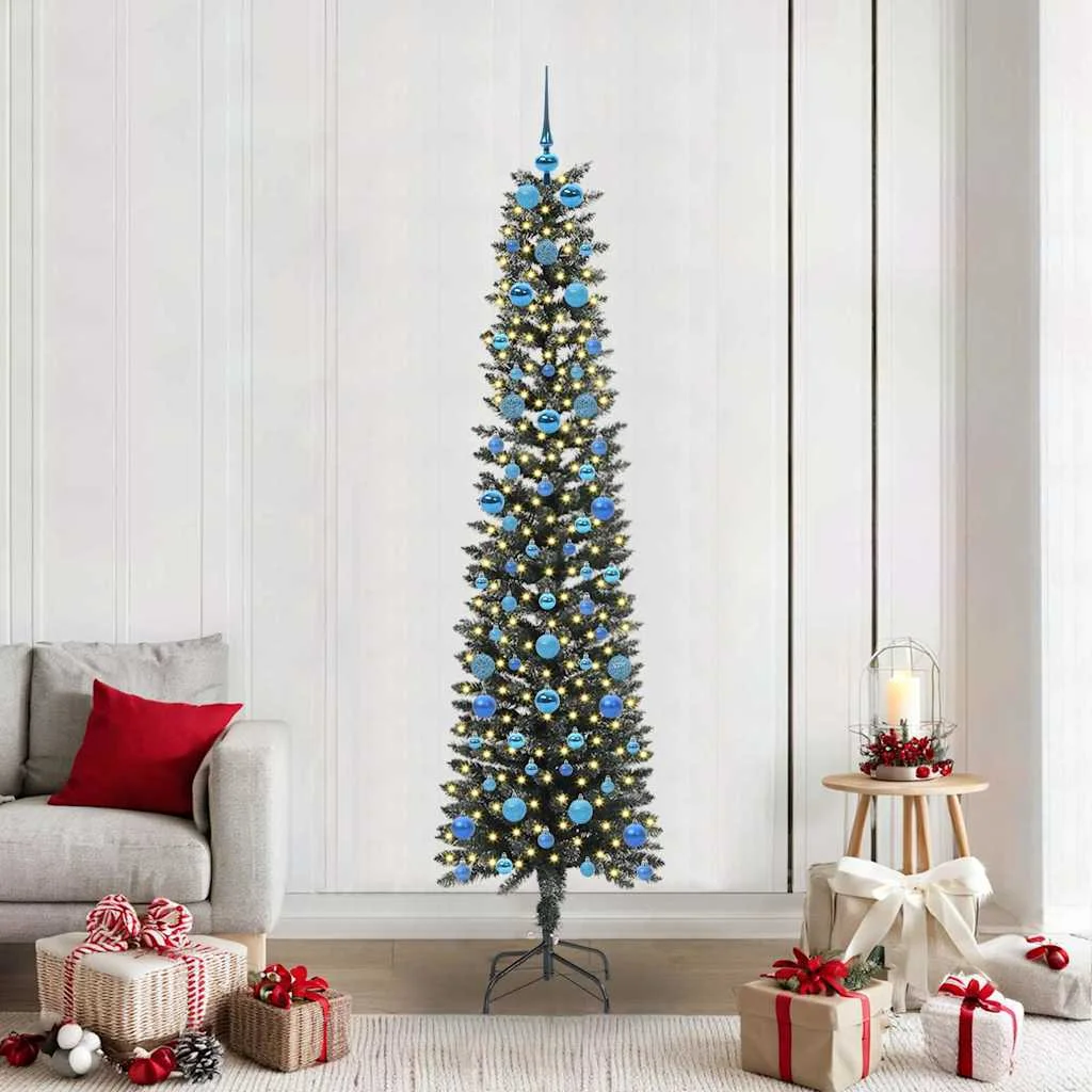 Mű karácsonyfa 300 LED-del Zöld 210 cm PVC és Műanyag és Acél