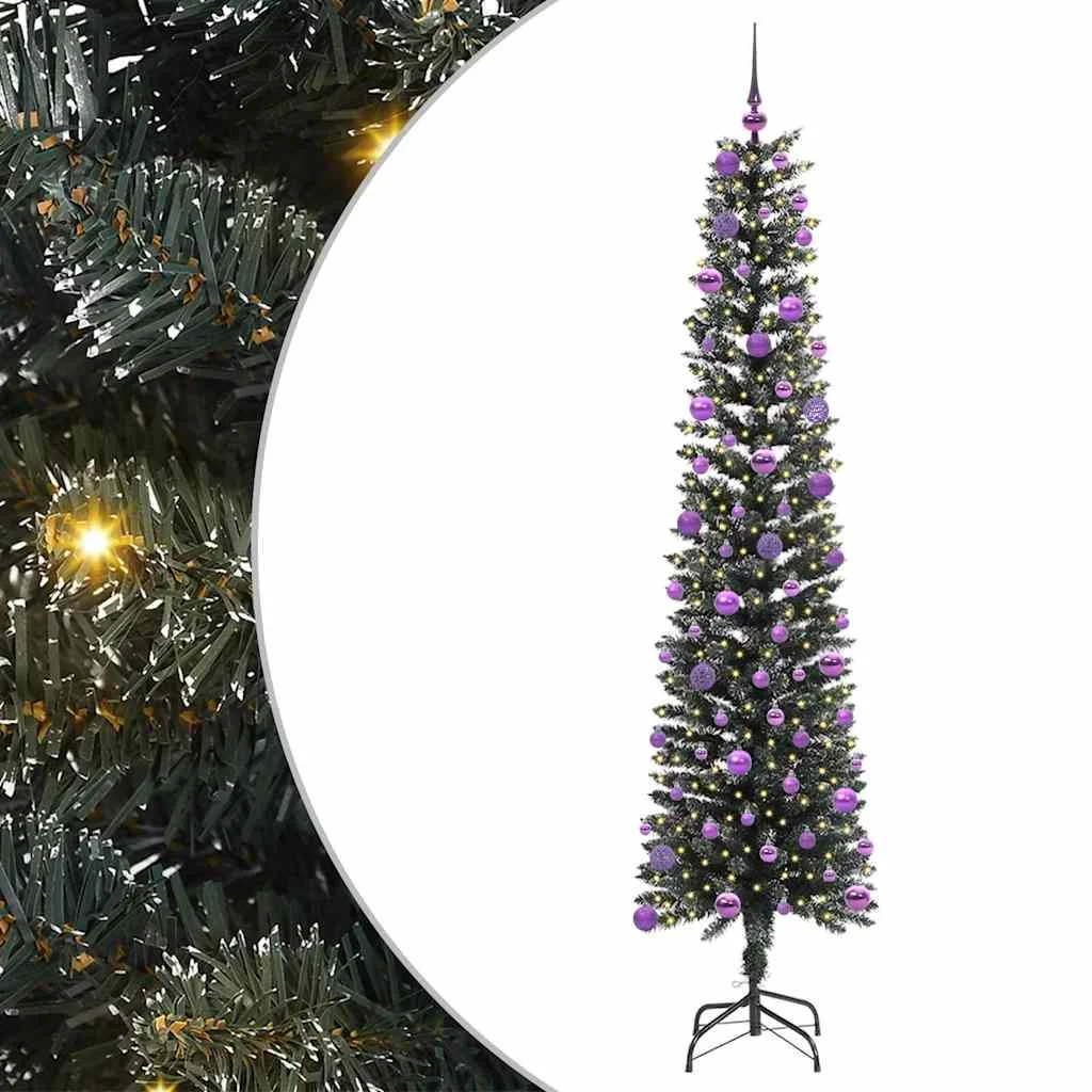 Mű karácsonyfa 300 LED-del Zöld 240 cm PVC és Műanyag és Acél