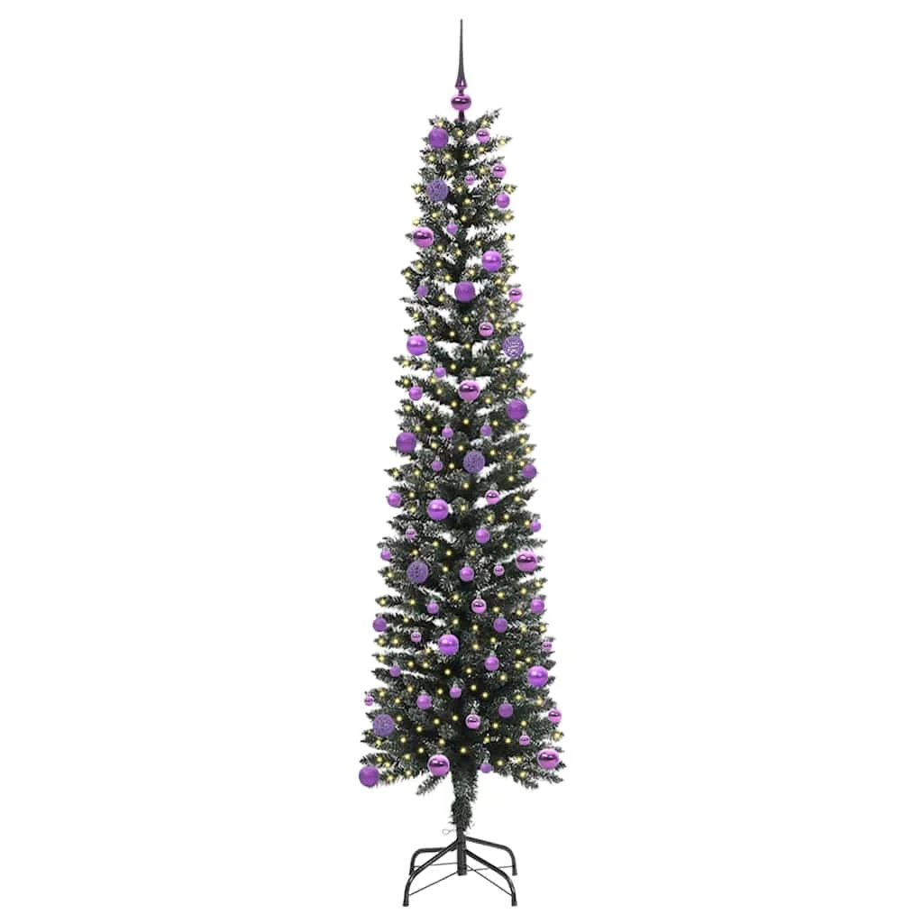 Mű karácsonyfa 300 LED-del Zöld 240 cm PVC és Műanyag és Acél