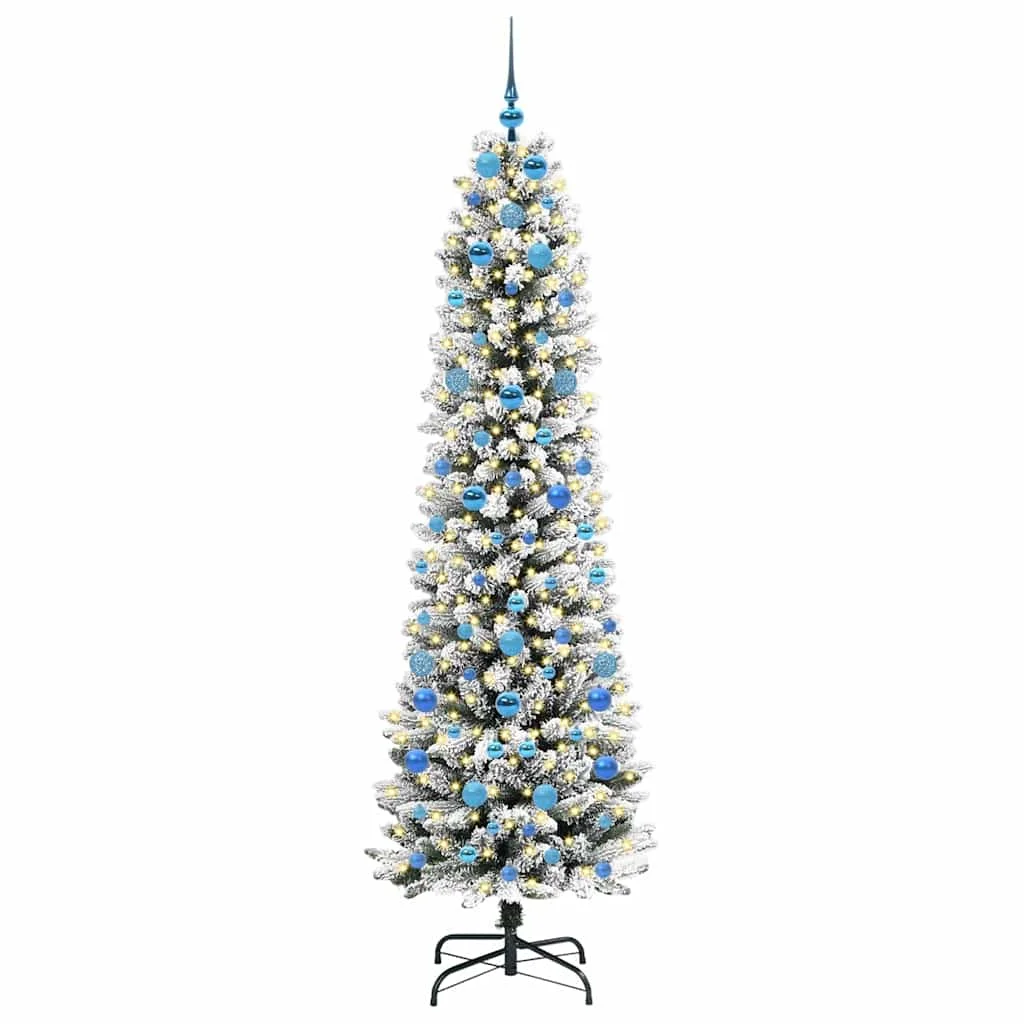 Mű karácsonyfa 300 LED-del Fehér 210 cm PVC és Fém és Műanyag