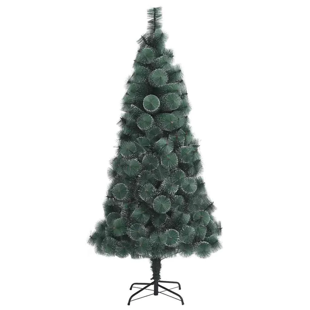 Műfenyő világítással és gömbszettel 300 LED-del Zöld 210 cm PET