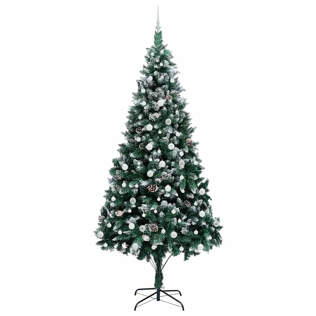 Mű karácsonyfa 300 LED-del Zöld 240 cm PVC és Acél és Műanyag