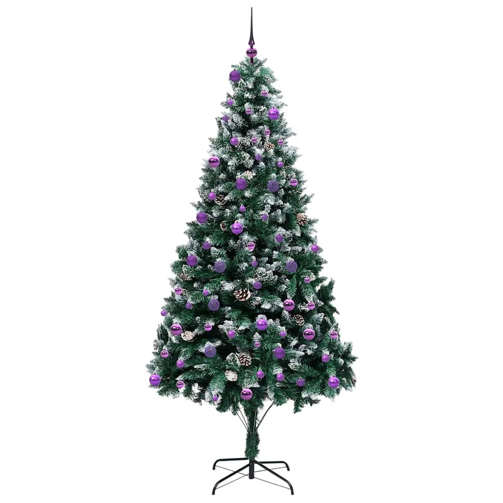 Mű karácsonyfa 300 LED-del Zöld 240 cm PVC és Acél és Műanyag