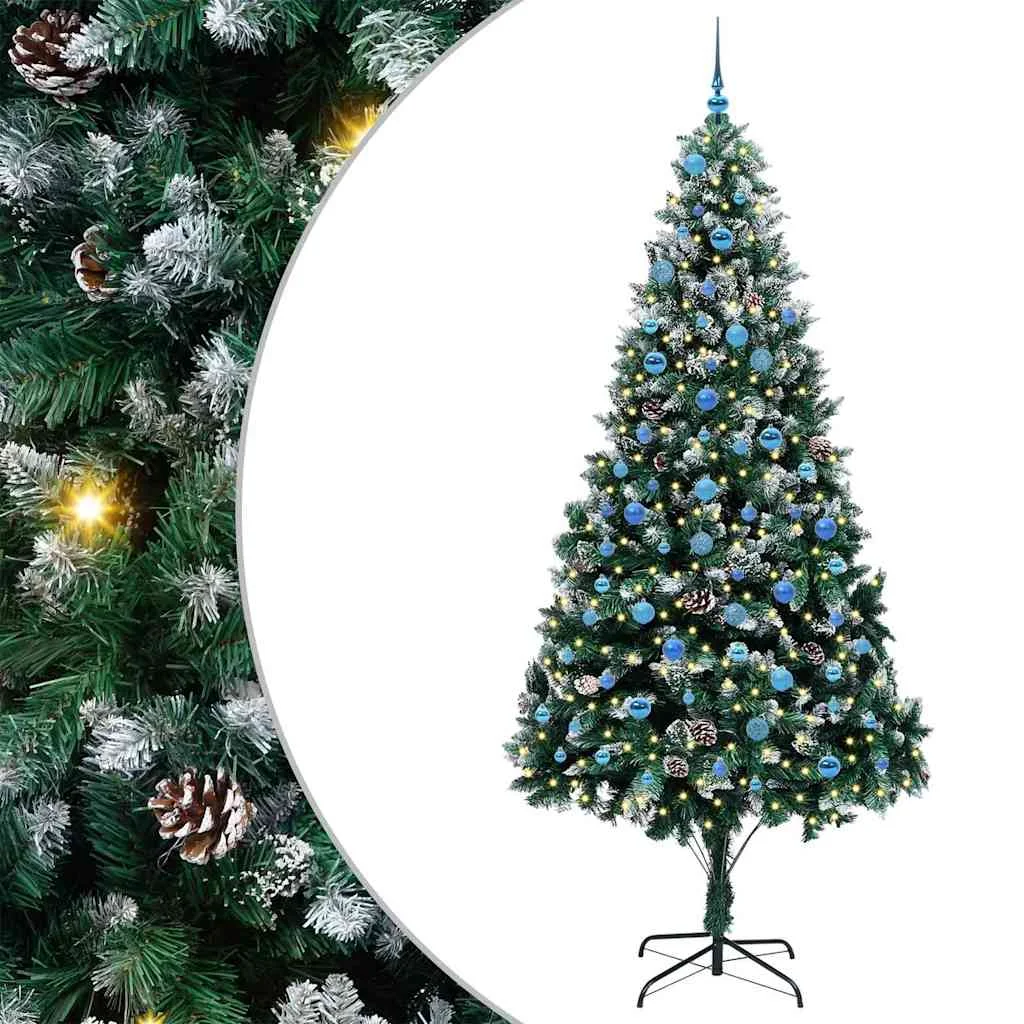 Mű karácsonyfa 300 LED-del Zöld 240 cm PVC és Acél és Műanyag