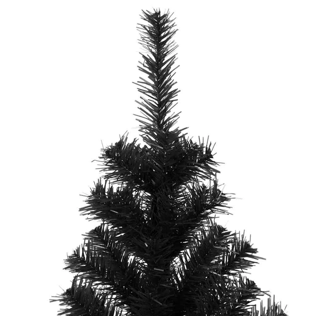 Karácsonyfa 300 LED-del állvánnyal Fekete 180 cm PVC