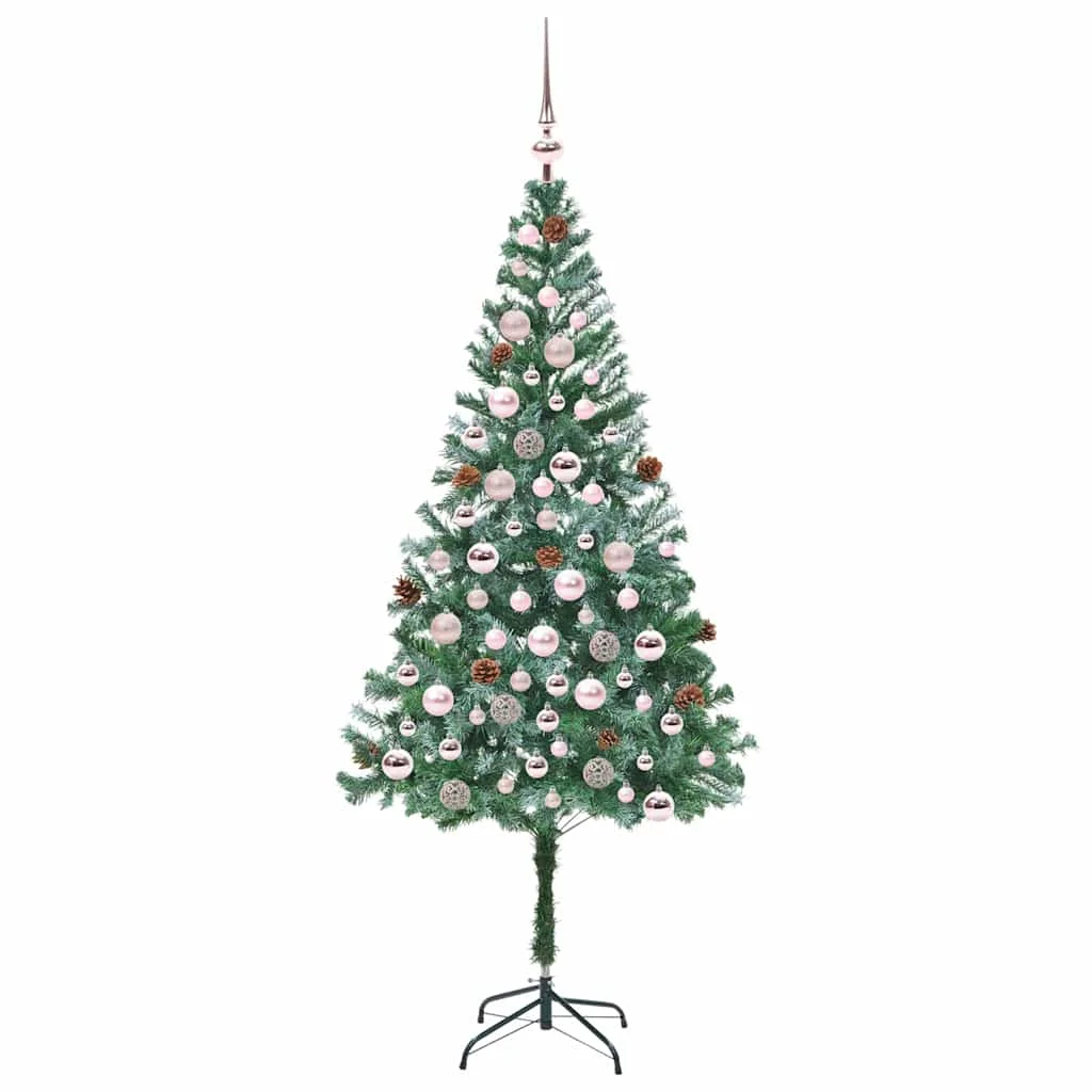 Mű karácsonyfa 300 LED-del állvánnyal Zöld 180 cm PVC és Acél