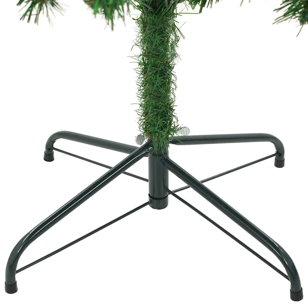 Mű karácsonyfa 300 LED-del állvánnyal Zöld 210 cm PVC és Acél