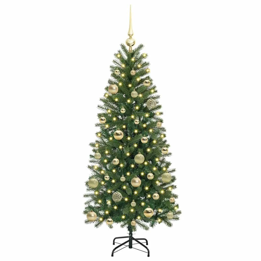 Mű karácsonyfa 150 LED-del állvánnyal Zöld 150 cm PE és PVC