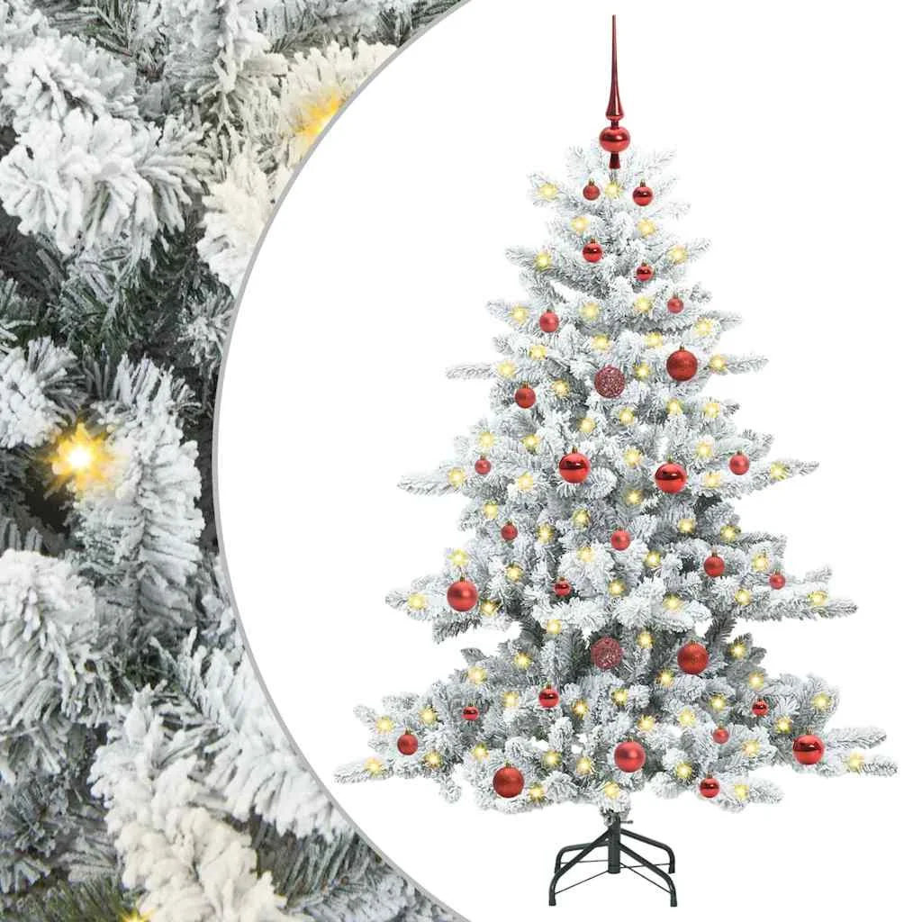Műanyag Hajtogatós Karácsonyfa 150 LED-del Fehér 150 cm PVC