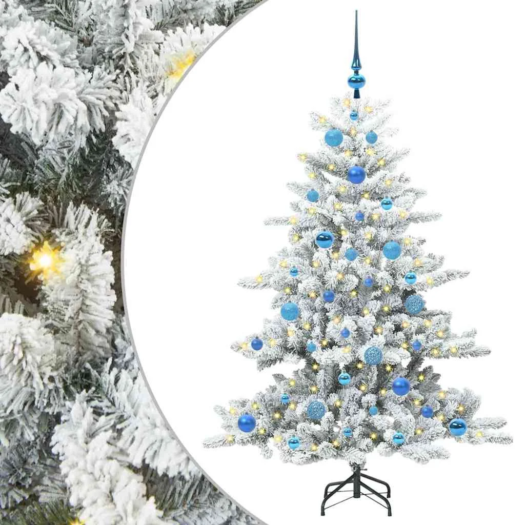Műanyag Hajtogatós Karácsonyfa 150 LED-del Fehér 150 cm PVC