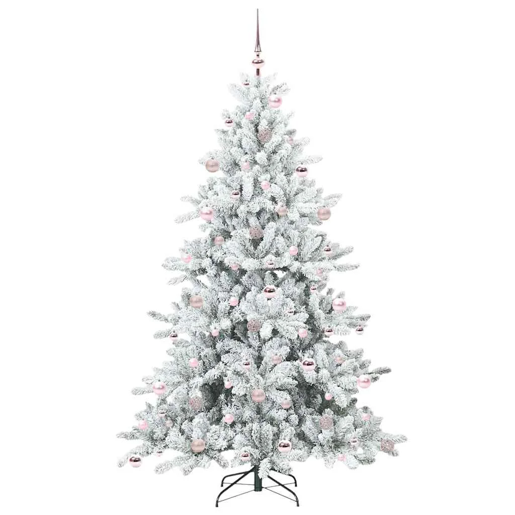 Műanyag Hajtogatós Karácsonyfa 300 LED-del Fehér 210 cm PVC