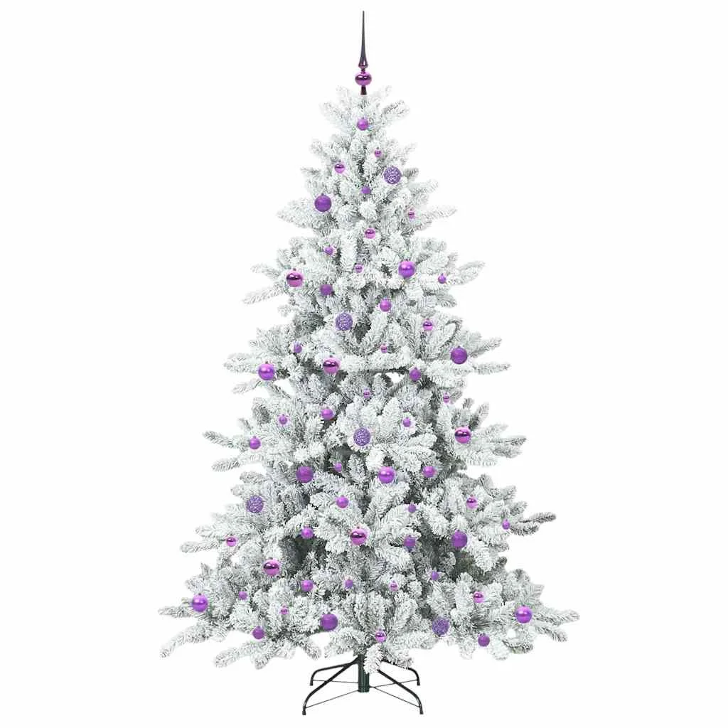 Műanyag Hajtogatós Karácsonyfa 300 LED-del Fehér 210 cm PVC