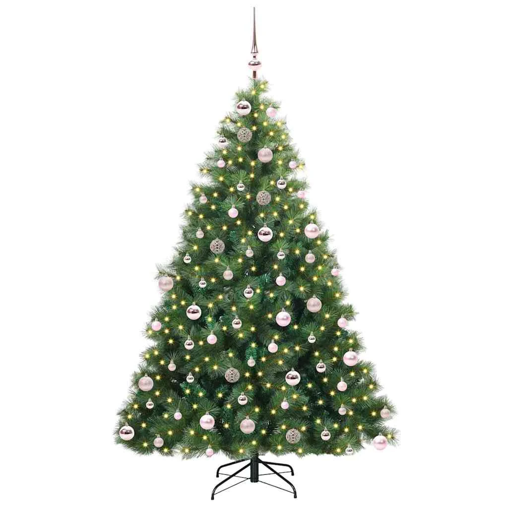 Mű karácsonyfa 300 LED-del állvánnyal Zöld 180 cm PE és PVC