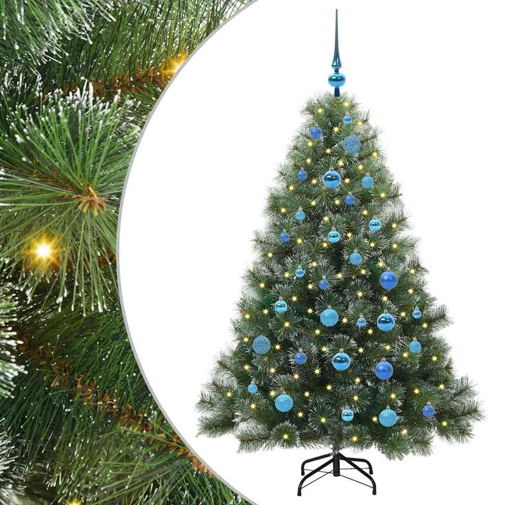 Mű karácsonyfa 150 LED-del állvánnyal Zöld 150 cm PE és PVC