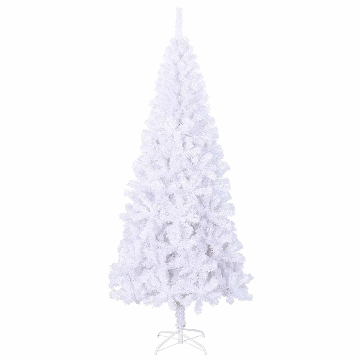 Mű karácsonyfa 300 LED-del állvánnyal Fehér 180 cm PVC és Acél