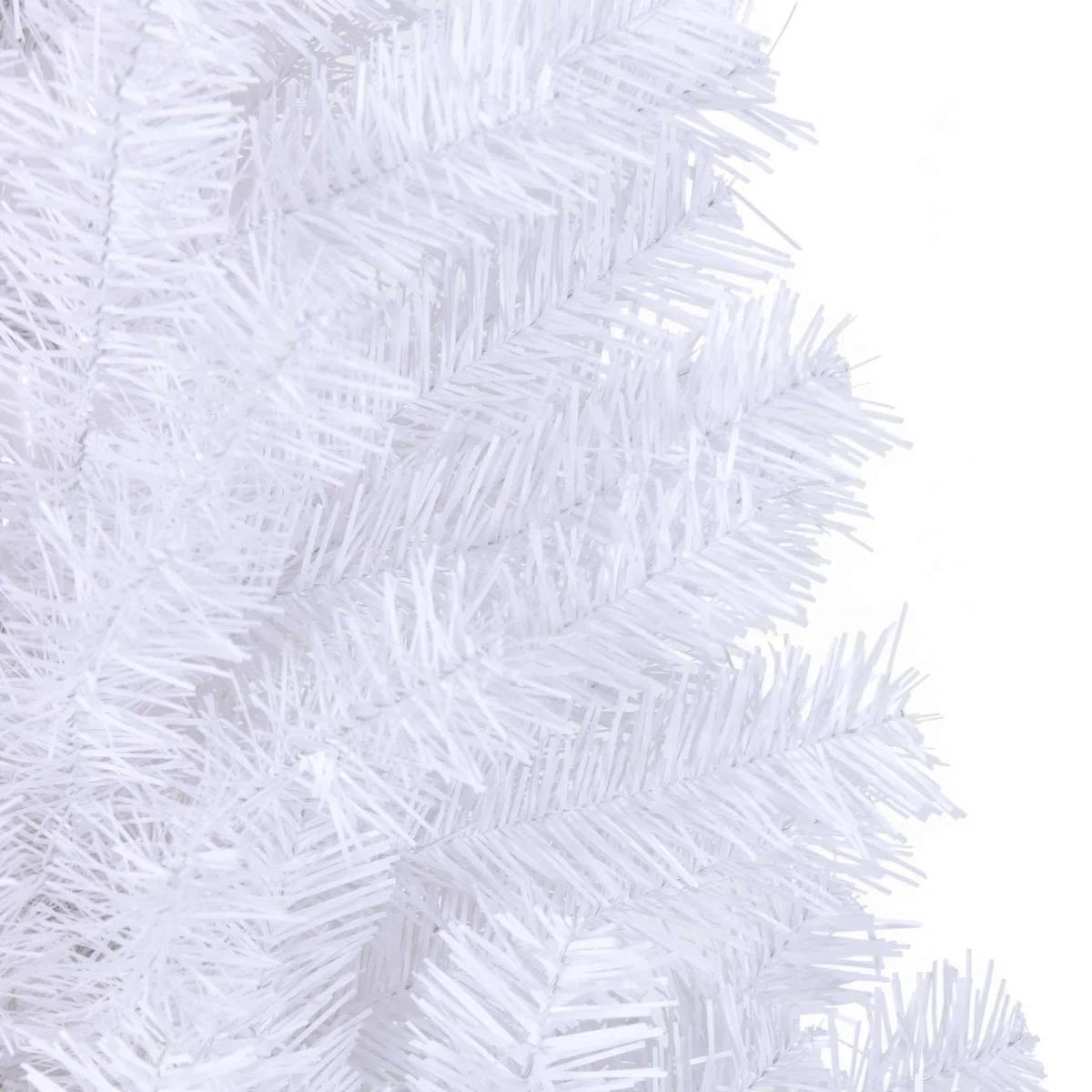 Mű karácsonyfa 300 LED-del állvánnyal Fehér 210 cm PVC és Acél