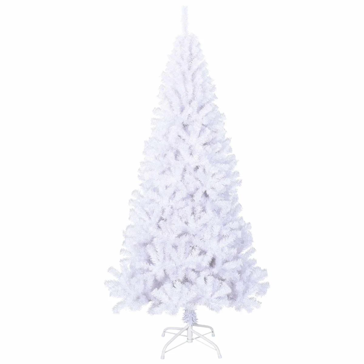 Mű karácsonyfa 300 LED-del állvánnyal Fehér 180 cm PVC és Acél