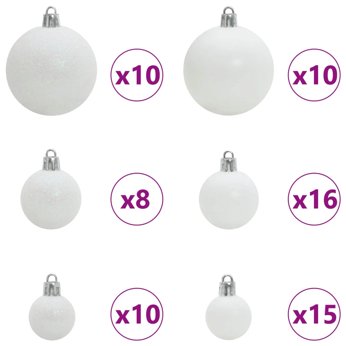 Mű karácsonyfa 300 LED-del állvánnyal Fehér 180 cm PVC és Acél