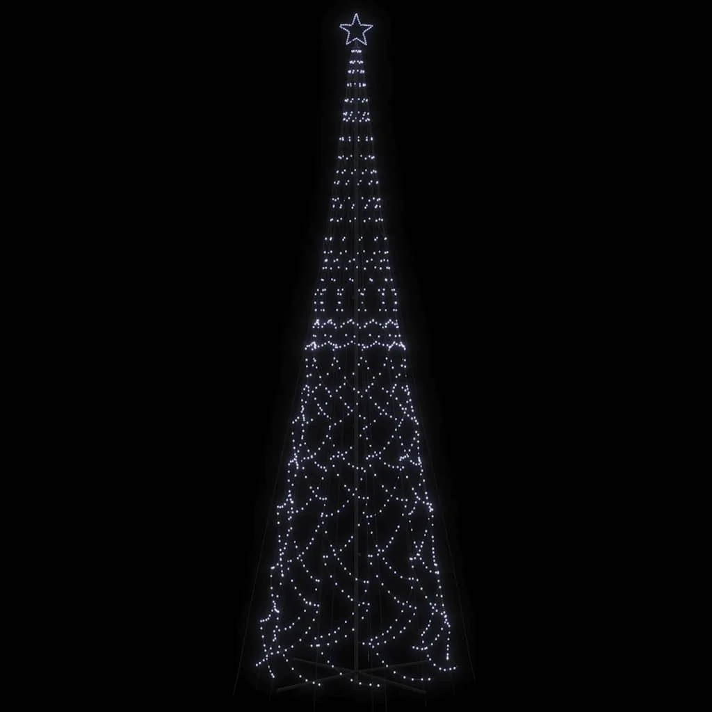 Kúp alakú karácsonyfa 3000 hideg fehér LED-del 230 x 800 cm