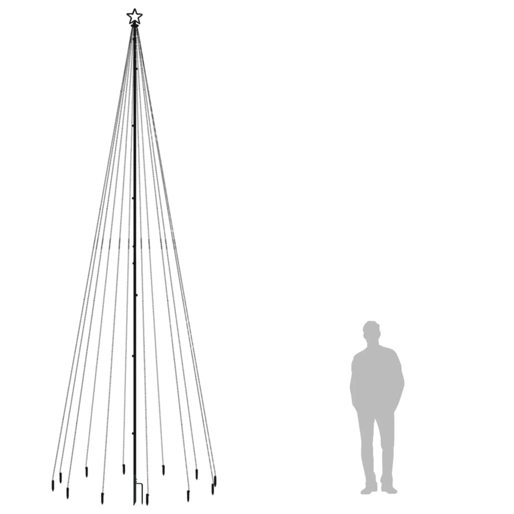 Karácsonyfa cövekkel 732 meleg fehér LED-del 500 cm