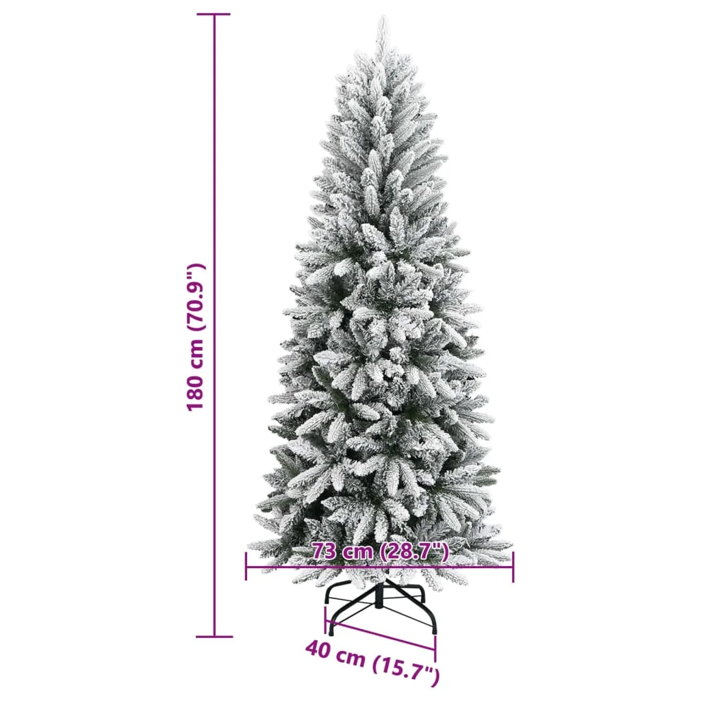 PVC és polietilén műkarácsonyfa pelyhes hóval 180 cm