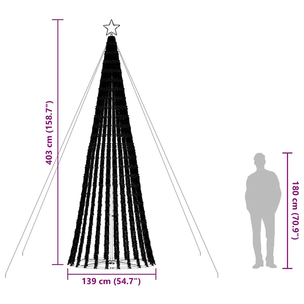 Meleg fehér LED karácsonyfa 1028 LED 403 cm