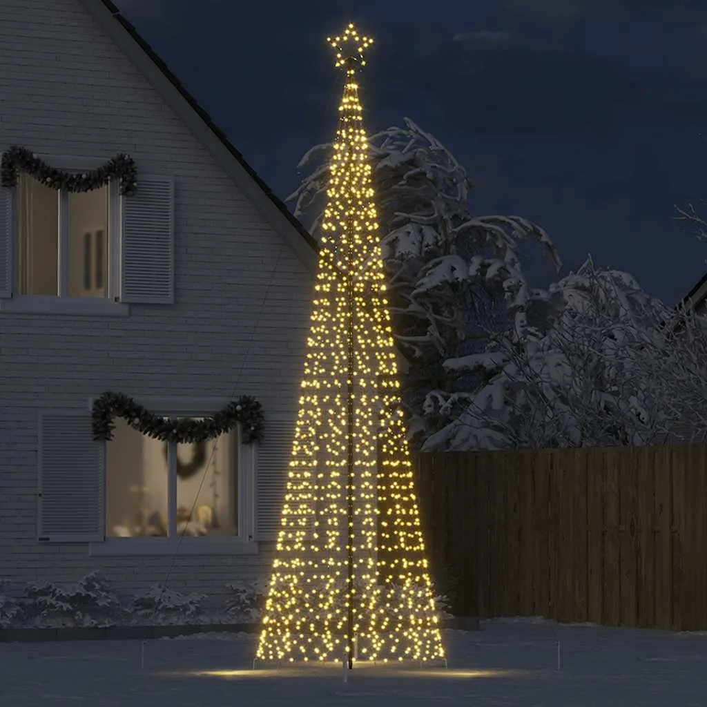 Meleg fehér LED karácsonyfa tüskékkel 1534 LED 500 cm