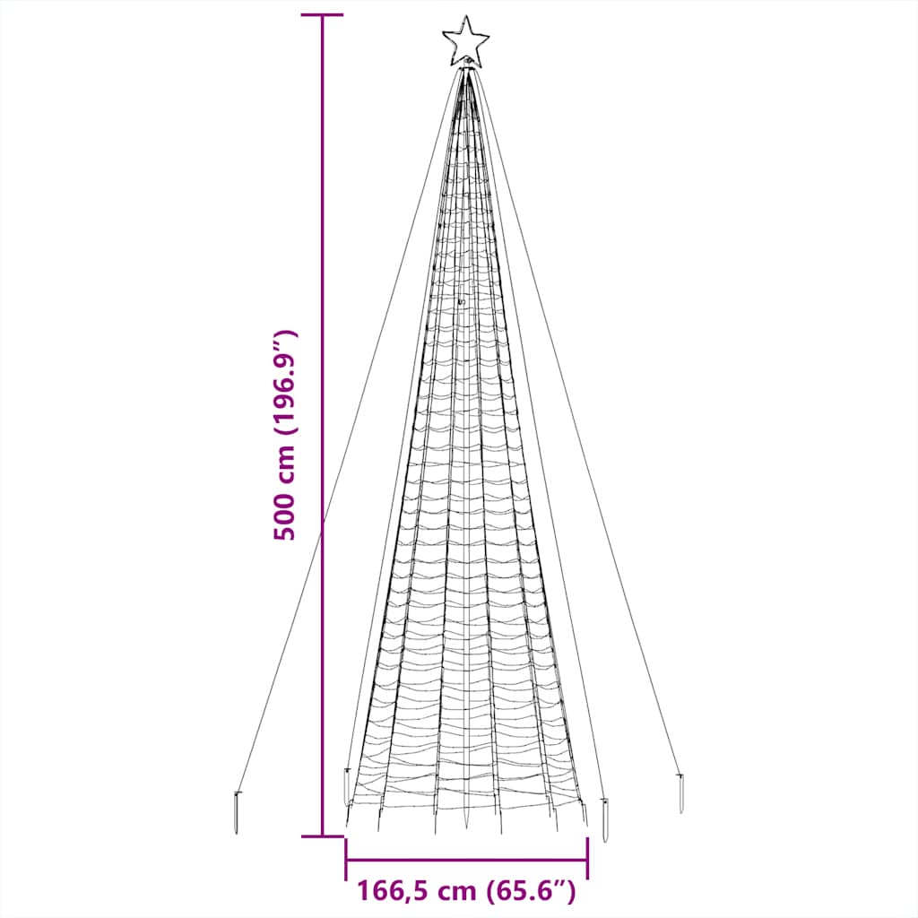 Hideg fehér karácsonyfa fénykúp tüskékkel 1534 LED 500 cm