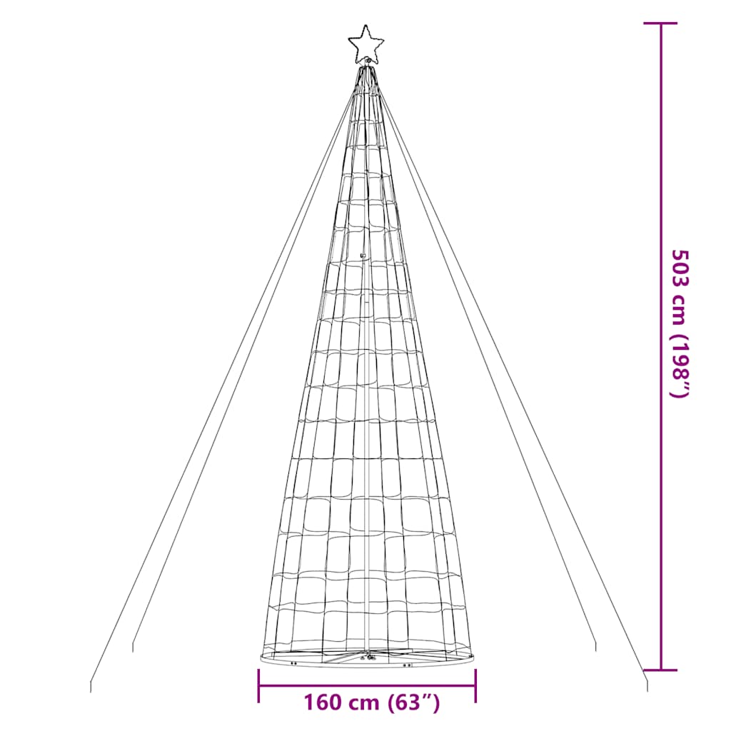 Meleg fehér karácsonyfa fénykúp 1534 LED 503 cm