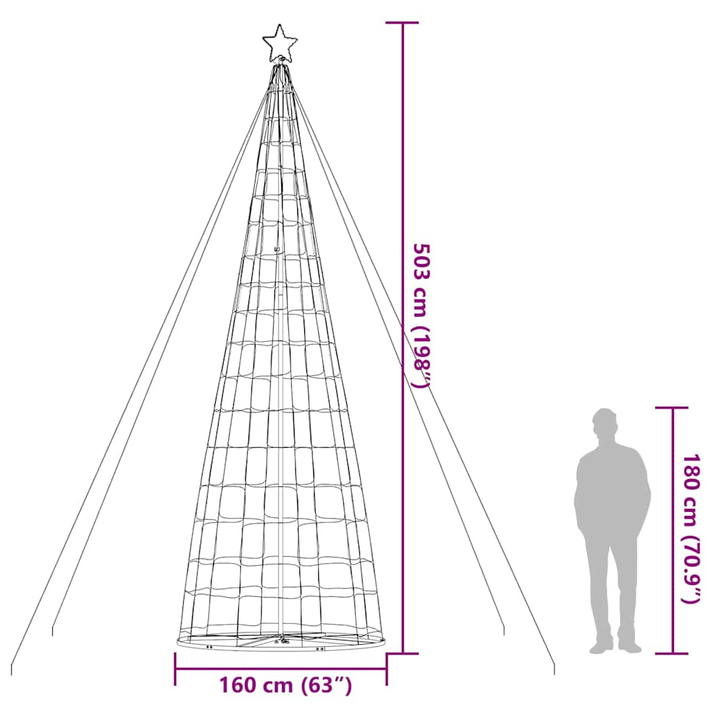 Meleg fehér karácsonyfa fénykúp 1534 LED 503 cm