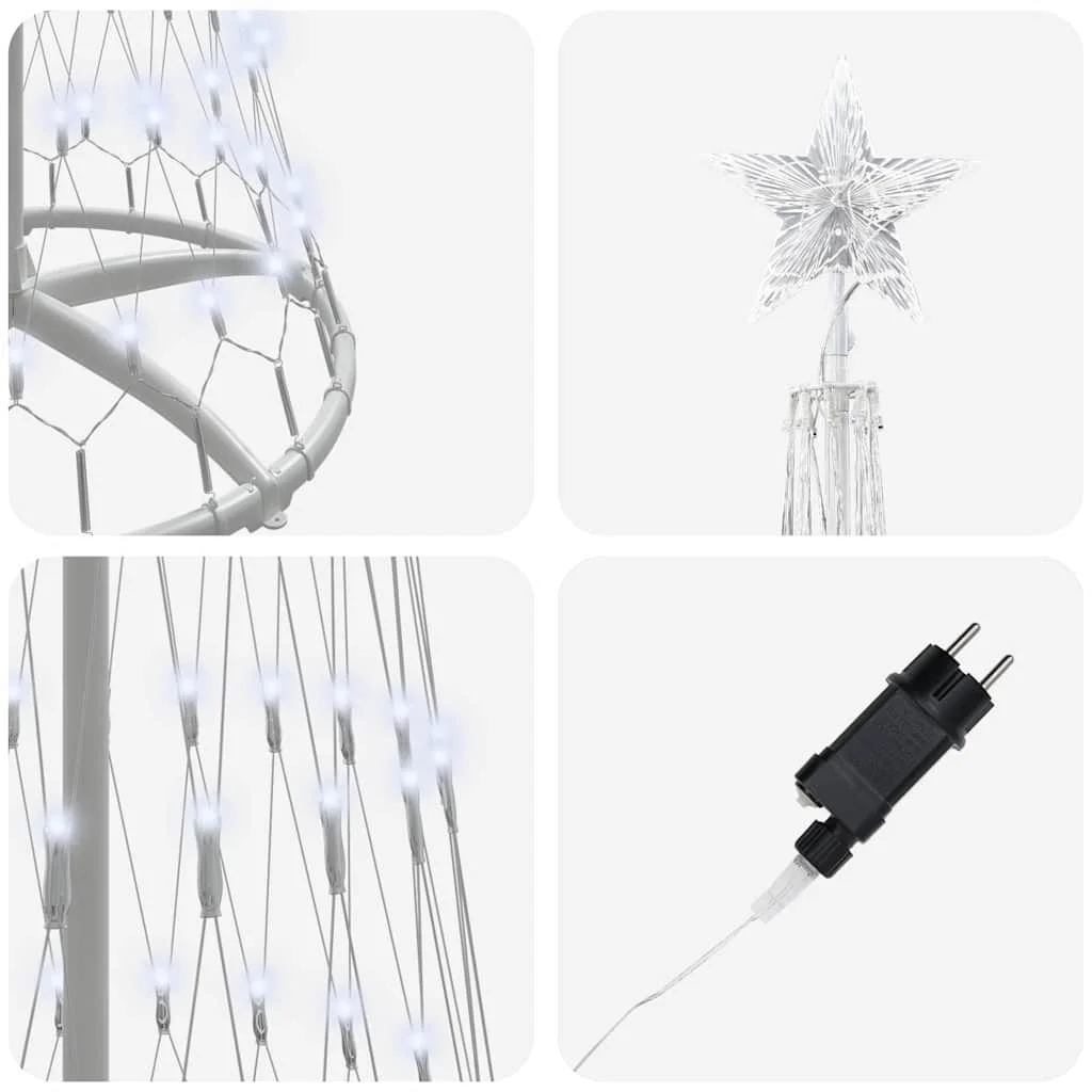 LED Karácsonyi Fenyő Hideg fehér 70 x 70 x 250 cm Fém