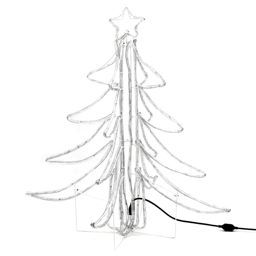 2 db meleg fehér összecsukható LED-es karácsonyfa 87x87x93 cm