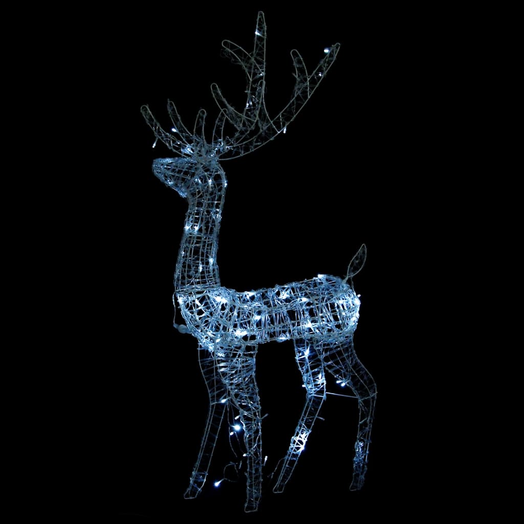 3 db hideg fehér fényű akril karácsonyi rénszarvasdísz 120 cm