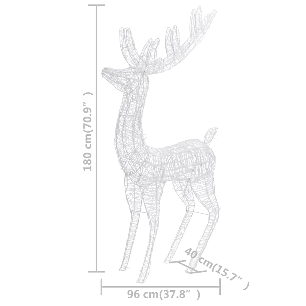 3 db kék XXL akril karácsonyi rénszarvas 250 LED 180 cm