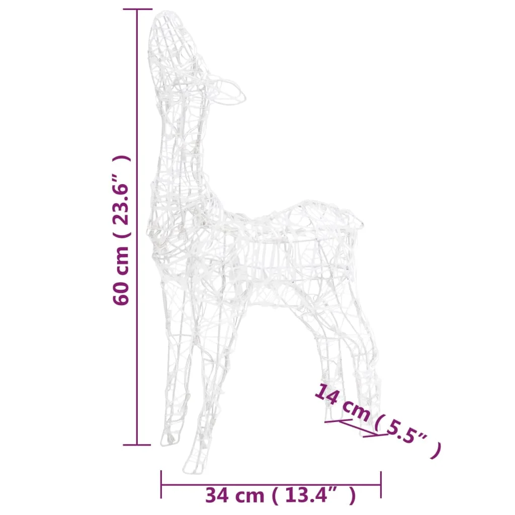 160 LED-es kék akril karácsonyi rénszarvascsalád