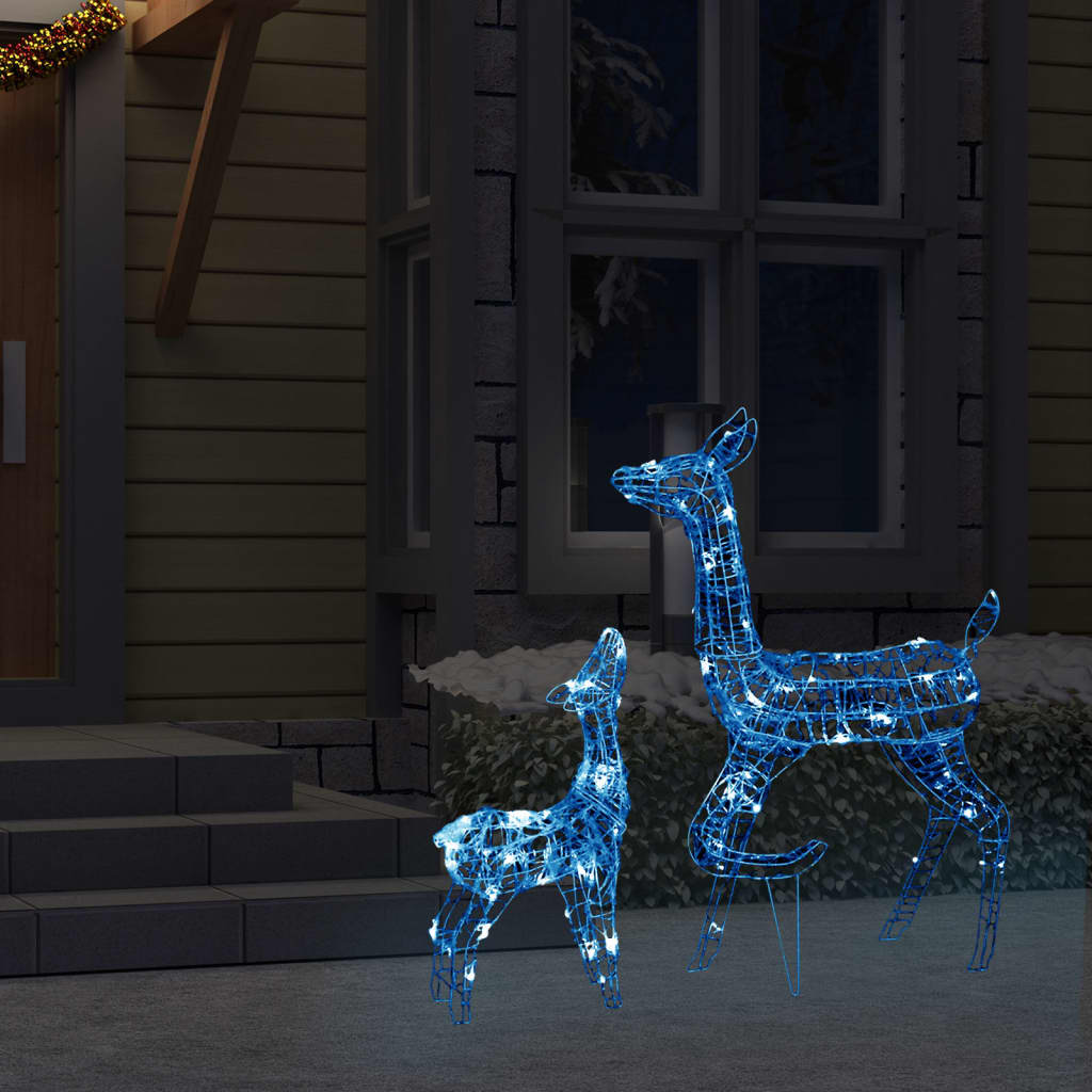 160 LED-es kék akril karácsonyi rénszarvascsalád