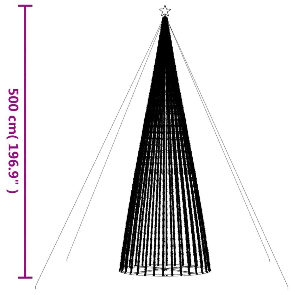 Kék karácsonyfa fénykúp 1544 LED 500 cm