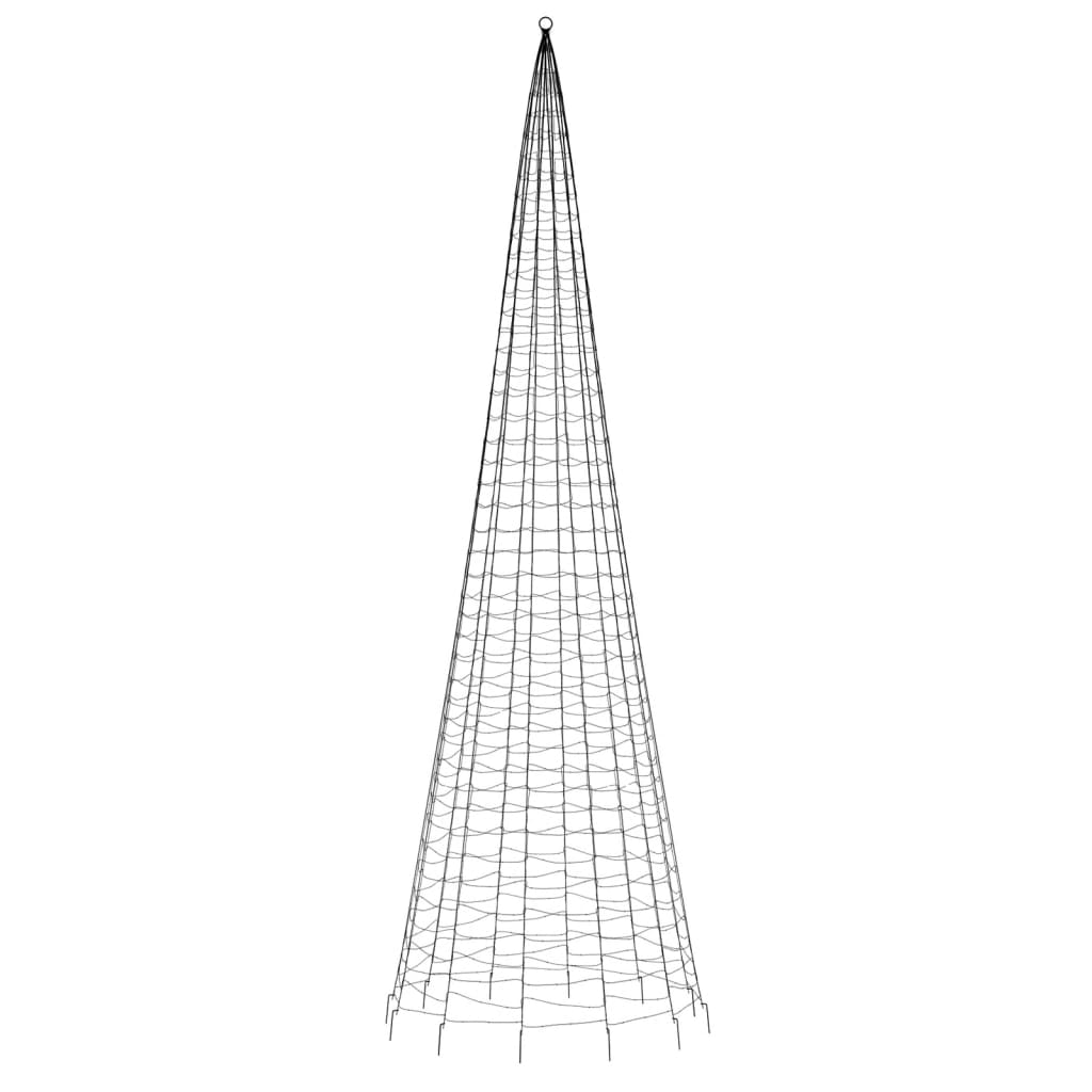 Kék karácsonyfa lámpa zászlórúdon 1534 LED-del 500 cm